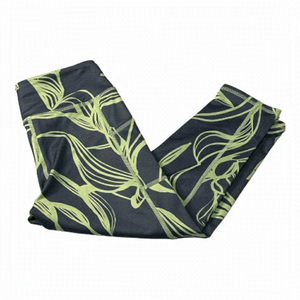 Z By Zella High Waisted Grey And Yellow Capri Leggings Size M